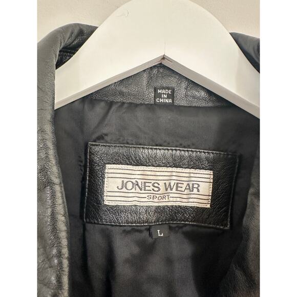 Women Size Large Vintage 100% Leather Jacket Fall Winter Front Zip Closet Staple - Picture 3 of 12